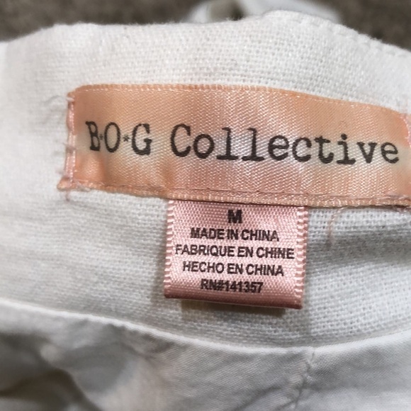 Francesca’s Collection BOG Collective Midi Skirt Size Medium Cream Linen Blend - Picture 5 of 8